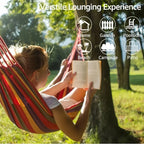 Canvas Hammock | Striped Double Swing Bed – Indoor Relaxation, Outdoor Camping