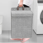 Foldable Adhesive Laundry Basket | Wall-Mounted Organizer – Space-Saving, Home