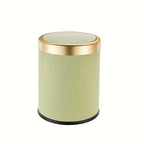 Luxury Oval Trash Can | Press-Top Waste Bin with Dual Inner Bucket – Kitchen, Home