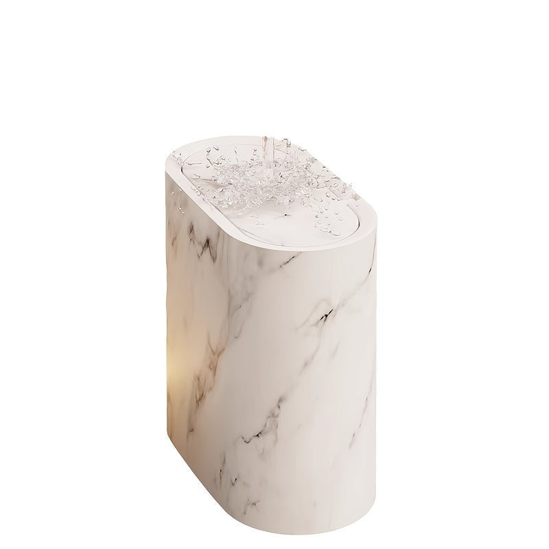 Marble Pattern Trash Can | Modern Kitchen & Bathroom Bin with Lid – Space-Saving, Home Organization