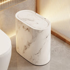 Marble Pattern Trash Can | Modern Kitchen & Bathroom Bin with Lid – Space-Saving, Home Organization