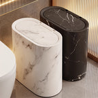 Marble Pattern Trash Can | Modern Kitchen & Bathroom Bin with Lid – Space-Saving, Home Organization