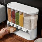 Multi-Compartment Kitchen Grain Storage Container | Airtight Organizer – Kitchen, Space-Saving