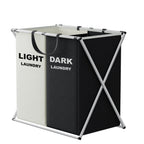 Multi-Section Laundry Hamper | Foldable Clothes Basket – Space-Saving, Home Organization