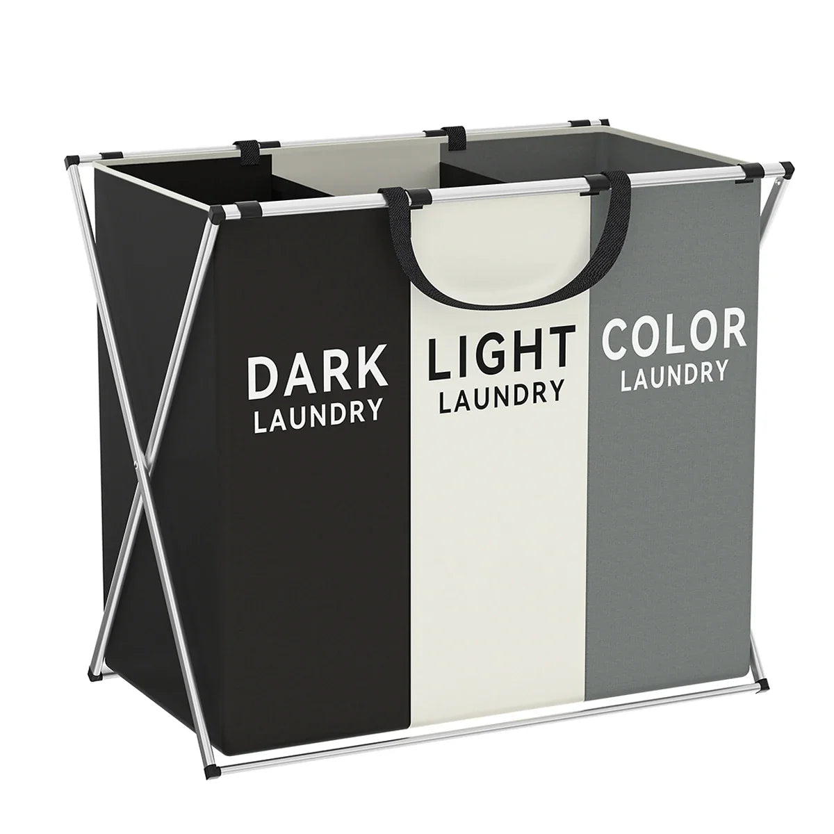 Multi-Section Laundry Hamper | Foldable Clothes Basket – Space-Saving, Home Organization