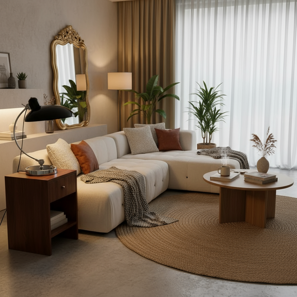 ScandiArc Table Lamp | Curved Metal Design – Home Decor, Modern Lighting