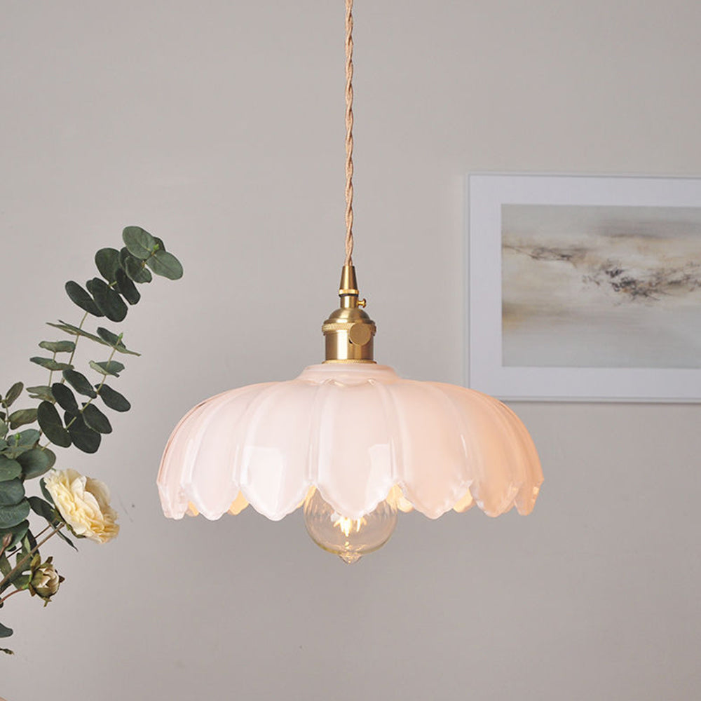Vintage Flower Pendant Lamp | Coloured Glass – Home Decor, Gift