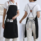 Waterproof Canvas Apron with Pockets | Split Skirt Design – Cooking, Crafting